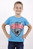 Toontoy Erkek Çocuk Awesome Pul Nakışlı T-Shirt - 6