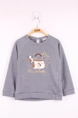 Toontoy Kız Çocuk Çanta Nakışlı Sweatshirt - 2