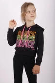 Toontoy Kız Çocuk Dance Baskılı Kapüşonlu Sweatshirt - 4