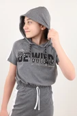 Toontoy Kız Çocuk BE WILD Baskılı Kapüşonlu Etekli Takım thumbnail 3
