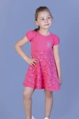 Toontoy Kız Çocuk Göğsü Nakışlı Elbise - 4