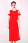Toontoy Kız Çocuk Kol Detaylı Elbise - 1