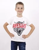 Toontoy Erkek Çocuk Awesome Pul Nakışlı T-Shirt - 1