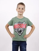 Toontoy Erkek Çocuk Awesome Pul Nakışlı T-Shirt - 2