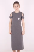 Toontoy Kız Çocuk Kol Detaylı Elbise - 5