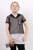 Toontoy Kız Çocuk Tüllü 2 li Takım Elbise - 1
