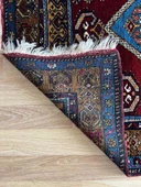 113x191 cm Mavi Tonlarında Nadir Motifli Türk Kilimi, El Dokuma Yün Halı, Vintage Bohem Tarzı Dekoratif Kilim - 7