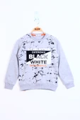 Toontoy Erkek Çocuk Black White Baskılı Sweatshirt - 5