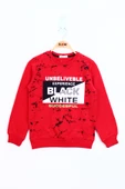 Toontoy Erkek Çocuk Black White Baskılı Sweatshirt - 4