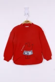 Toontoy Kız Çocuk Kedi Baskılı Sweatshirt thumbnail 7