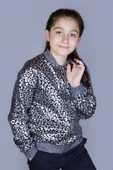 Toontoy Kız Çocuk Leopar Desenli Parlak Hırka - 2