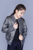 Toontoy Kız Çocuk Leopar Desenli Parlak Hırka - 1