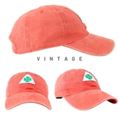 Perlotus Vintage Yıkamalı Pamuk Şapka Dört Yapraklı Yonca Nakışlı Turuncu - 10