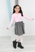 Toontoy Kız Çocuk Beauty Love Baskılı Elbise - 8