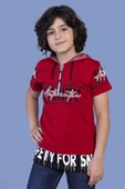 Toontoy Erkek Çocuk Kapüşonlu Garni Detaylı Tişört - 5