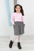 Toontoy Kız Çocuk Beauty Love Baskılı Elbise - 9