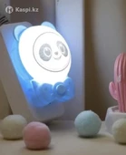 Sevimli Panda Bebek Çocuk Odası Gece Lambası, Prize Tak Çalıştır Anahtarlı, 2 Watt Beyaz Işık Ledli - 1