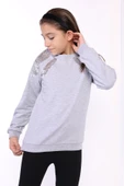 Toontoy Kız Çocuk Pullu Nakışlı Sweatshirt - 5