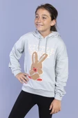 Toontoy Kız Çocuk Tavşan Baskılı Kapüşonlu Sweatshirt - 9
