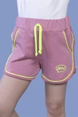 Toontoy Kız Çocuk Beli Lastikli İki Yanı Cepli Nakışlı Şort - 1