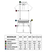 Toontoy Erkek Çocuk Kapüşonlu Garni Detaylı Baskılı Şortlu Takım - 2