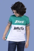 Toontoy Erkek Çocuk Kolları Şerit Detaylı İki Renkli Baskılı Tişört - 3