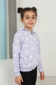 Toontoy Kız Çocuk Komple Kalpli Baskılı Hırka - 4