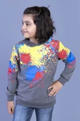 Toontoy Erkek Çocuk Kapüşonlu Renkli Püskürtme Baskılı Sweatshirt - 11