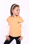 Toontoy Kız Çocuk Kapüşonlu Blok Renkli Sweatshirt - 10