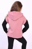 Toontoy Kız Çocuk Kapüşonlu Blok Renkli Sweatshirt - 2