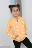 Toontoy Kız Çocuk Komple Kalpli Baskılı Hırka - 1