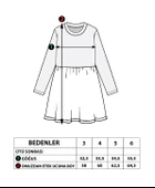 Toontoy Kız Çocuk Bel Fırfır Detaylı Çizgili Yazı Baskılı Elbise thumbnail 11