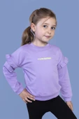 Toontoy Kız Çocuk Kolları Fırfır Detaylı Nakışlı Sweatshirt - 7