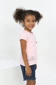 Toontoy Kız Bebek Göğsü Nota Nakışlı Yazı Baskılı Tişört - 6