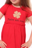 Toontoy Kız Bebek Faire Un Voeu Baskılı Elbise - 2