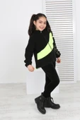 Toontoy Kız Çocuk Blok Renkli Polar Hırka - 1