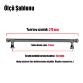Akbatı 224 mm Eskitme Antik Gümüş Rustik (4 ADET) Mobilya Mutfak Çekmece Dolap Kulpu Kulbu Kulpları - 3