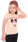 Toontoy Kız Bebek Dondurma Yazı Baskılı Tişört - 1