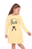 Toontoy Kız Çocuk Taş İşlemeli Smile Yazı Baskılı Elbise thumbnail 6