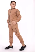 Toontoy Kız Çocuk Fermuarlı Yüksek Yaka Baskılı Eşofman Takım - 5