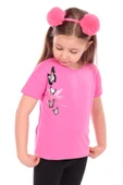 Toontoy Kız Bebek Varaklı Kelebek Baskılı Tişört - 6