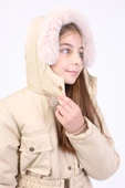 Toontoy Kız Çocuk Kapüşonlu İçi Kürklü Mont - 3