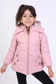 Toontoy Kız Çocuk Su İtici Kapüşonlu Fermuarlı Cepli Mont - İçi Suni Kürklü - 9