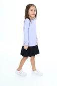 Toontoy Kız Çocuk  Eteği Kadife Kalp Baskılı Elbise - 4