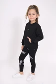 Toontoy Kız Çocuk Kanguru Cepli Nakışlı Taytlı Takım - 7