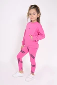 Toontoy Kız Çocuk Kanguru Cepli Nakışlı Taytlı Takım - 11