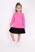 Toontoy Kız Çocuk Göğsü Yazı Baskılı Elbise - 2