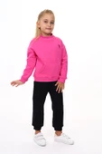 Toontoy Kız Çocuk Yarım Balıkçı Yaka Göğsü Nakışlı Eşofman Takım - 7