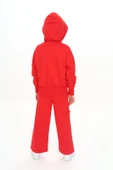 Toontoy Kız Çocuk Kapüşonlu Fermuarlı Fırfır Detaylı Eşofman Takım - 4