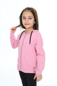 Toontoy Kız Çocuk Kapüşonlu Fermuarlı Cepli Düşük Omuz Nakış Baskılı Örme Hırka - 2 İplik - 11